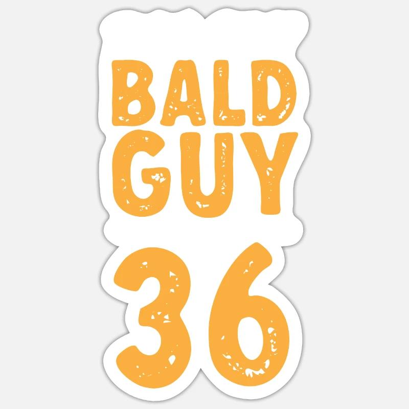 Bald Head Baldness Beard Bald Head Sticker size S (10 x 10 cm)