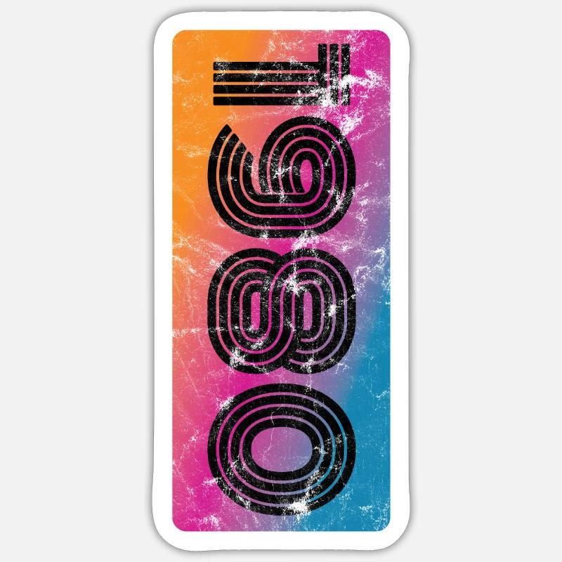 Années 1980 - Sticker taille S (10 x 10 cm) - blanc mat