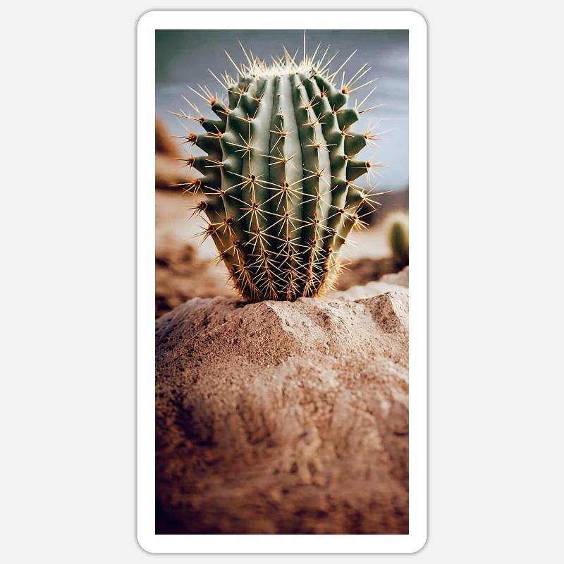 Cactus dans un désert de sable Jeu de mots Sticker taille S (10 x 10 cm)