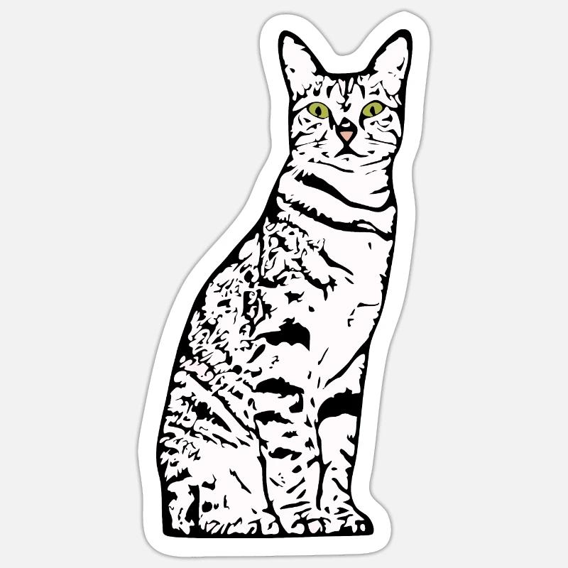 Chat Blanc Blanc Chats Chaton mignon Sticker taille S (10 x 10 cm)
