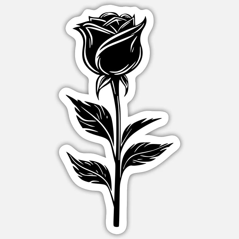 Simple rose design Sticker size S (10 x 10 cm)