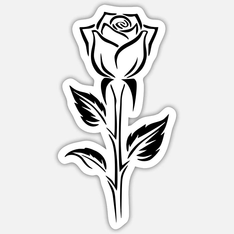 Simple rose logo design Sticker size S (10 x 10 cm)