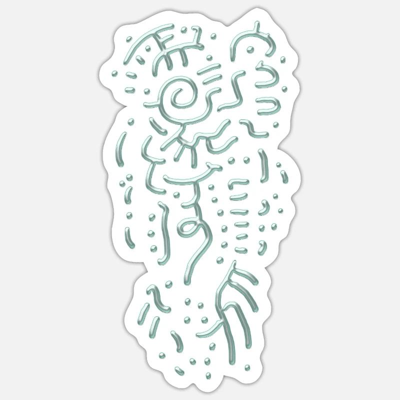 Motif gothique fleurir - abstrait - Sticker taille S (10 x 10 cm) - blanc mat