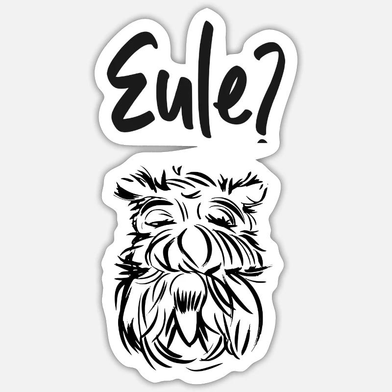 Eule? Sticker Größe S (10 x 10 cm)