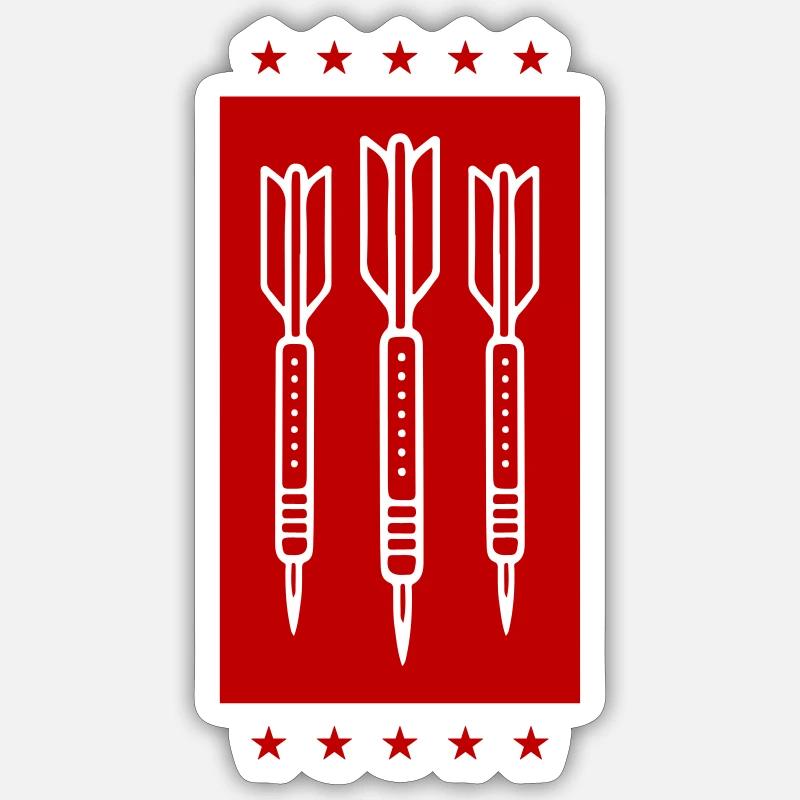 Dartpfeile Symbol Darts Team - Sticker Größe S (10 x 10 cm) - Mattweiß
