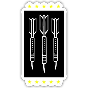 Darts Team Dartpfeile Symbol - Sticker Größe S (10 x 10 cm) - Mattweiß - Vorne