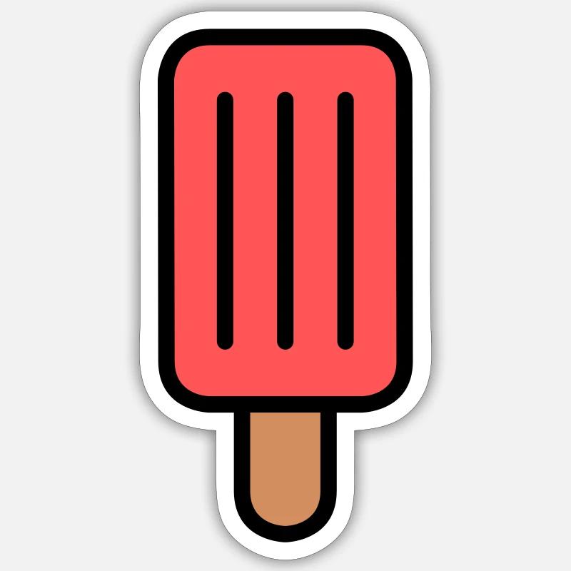 red popsicles Sticker size S (10 x 10 cm)