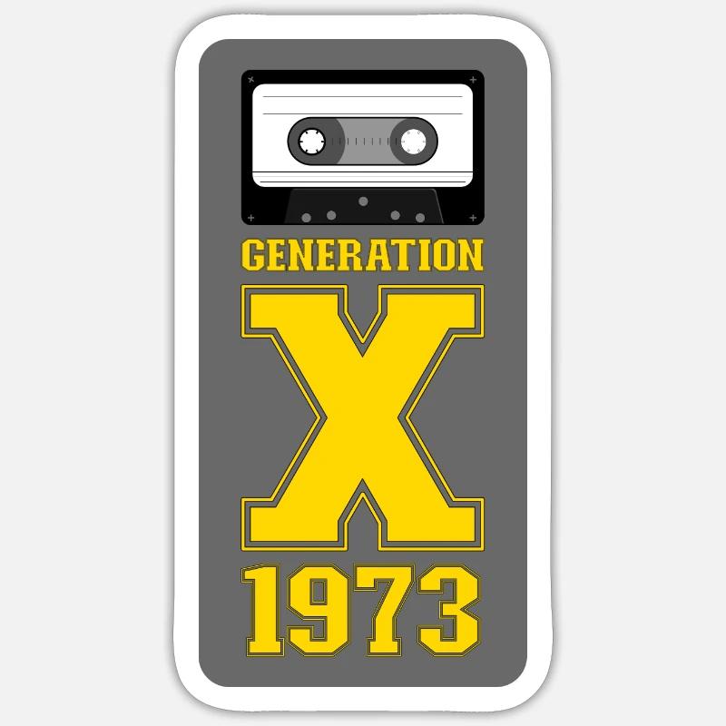 1973 Génération X Punk - Sticker taille S (10 x 10 cm) - blanc mat