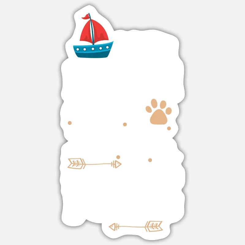 Schiff Schiffsmodell See Anker - Sticker Größe S (10 x 10 cm) - Mattweiß