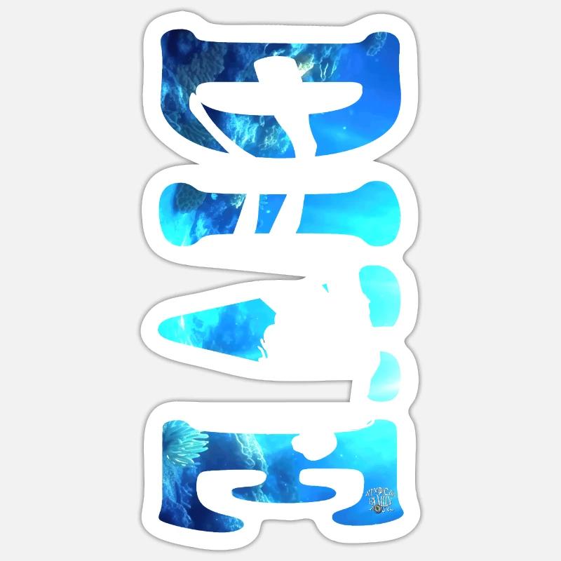 DIVE - Sticker size S (10 x 10 cm) - white matte