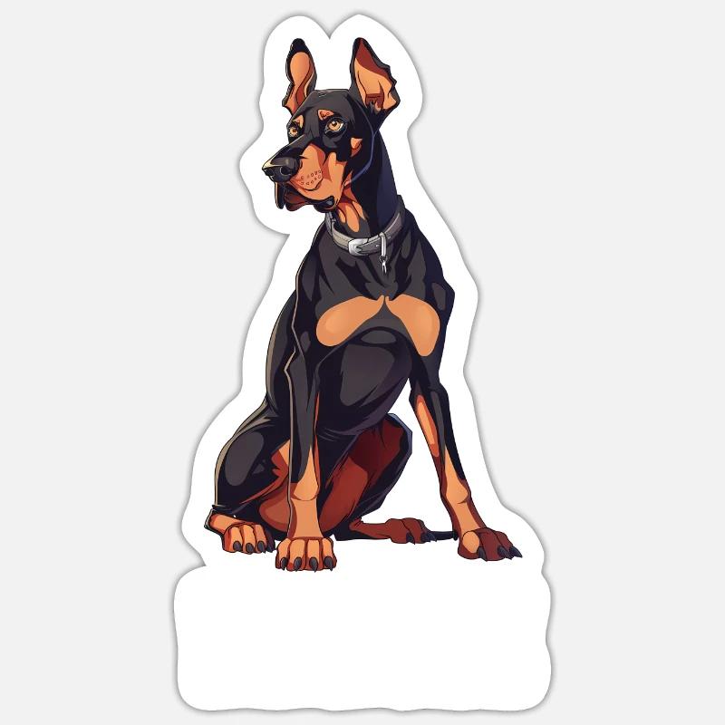 Doberman - Sticker size S (10 x 10 cm) - white matte