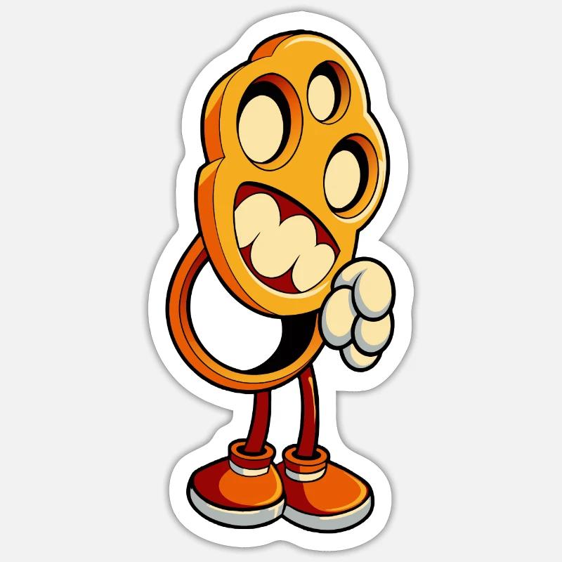 Knuckleduster - Sticker Größe S (10 x 10 cm) - Mattweiß