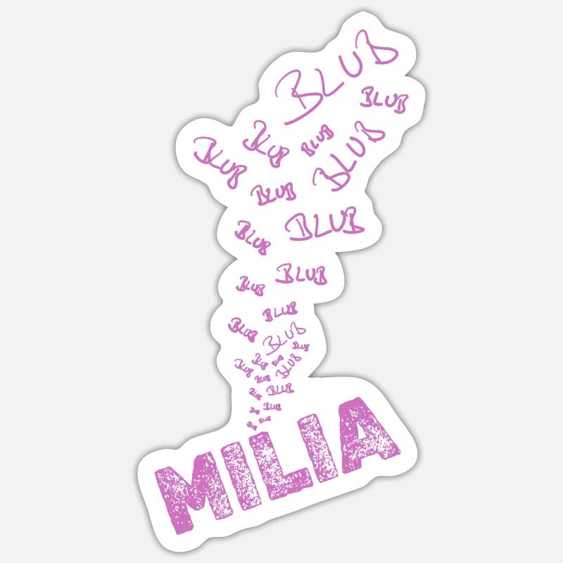 Milia comme eau - Sticker taille S (10 x 10 cm) - blanc mat