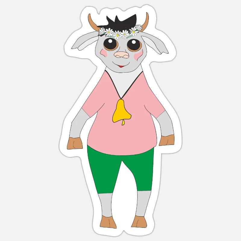 Chèvre - Sticker taille S (10 x 10 cm) - blanc mat
