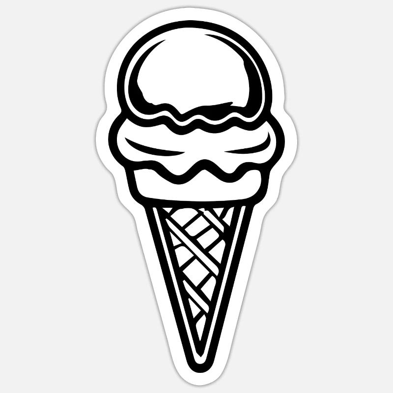 Eis Eiscreme - Sticker Größe S (10 x 10 cm) - Mattweiß