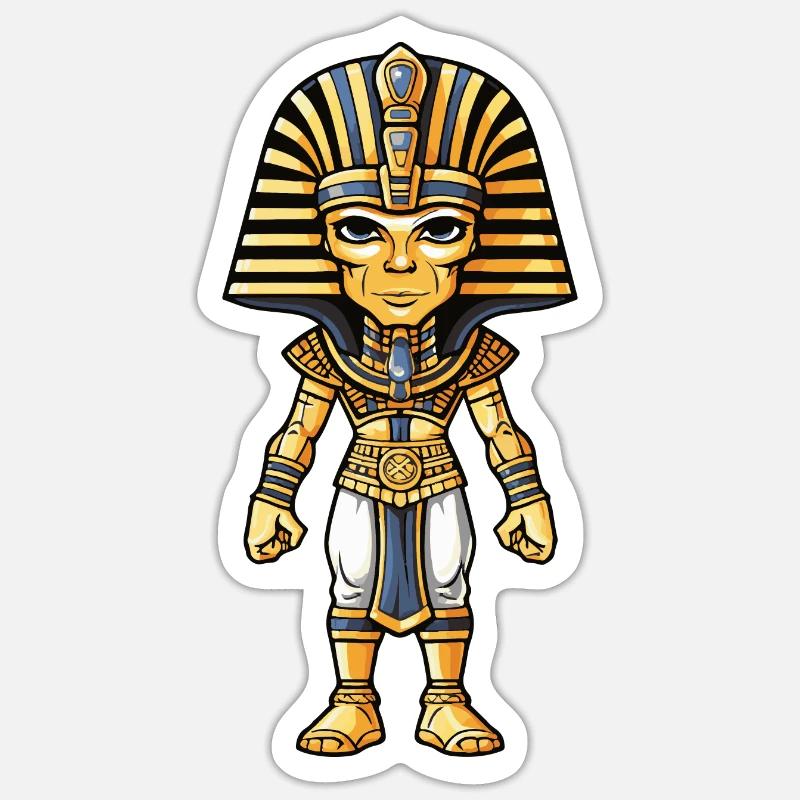 Bande dessinée Pharaon - Sticker taille S (10 x 10 cm) - blanc mat