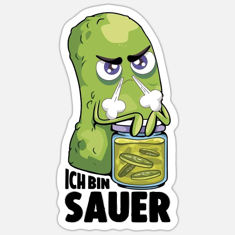 Ich bin sauer Gurke frustriert Statement Sticker Größe S (10 x 10 cm)