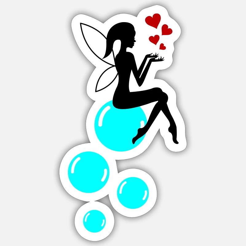 Fairy Soap Bubbles 02 - Sticker size S (10 x 10 cm) - white matte