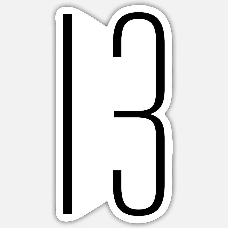 13 - Sticker Größe S (10 x 10 cm) - Mattweiß