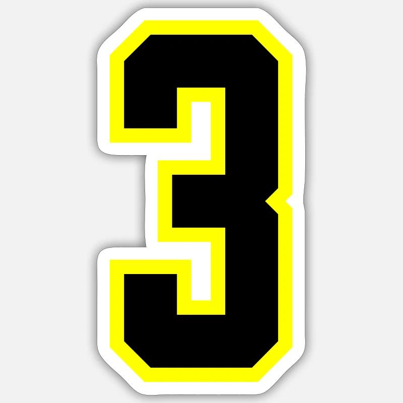3 Number Leotard - Sticker size S (10 x 10 cm) - white matte