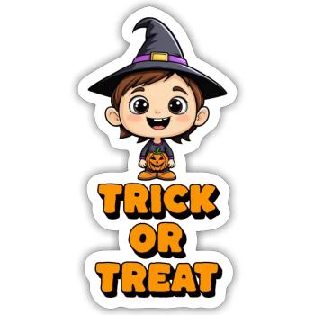 Halloween Trick or Treat - Sticker Größe S (10 x 10 cm) - Mattweiß - Vorne