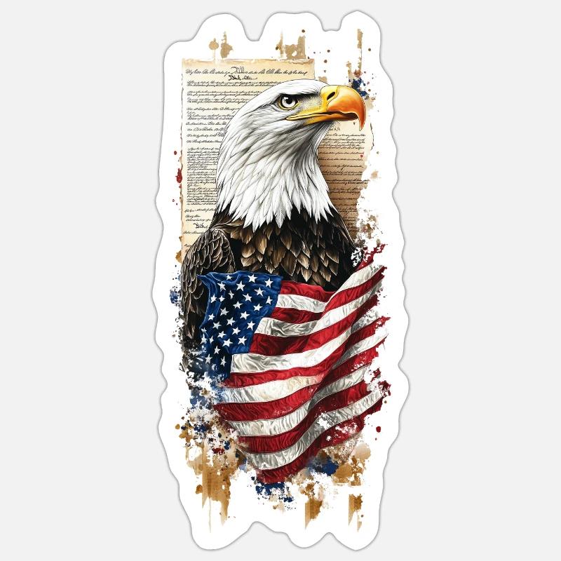 Honor, Eagle and flag Sticker size S (10 x 10 cm)