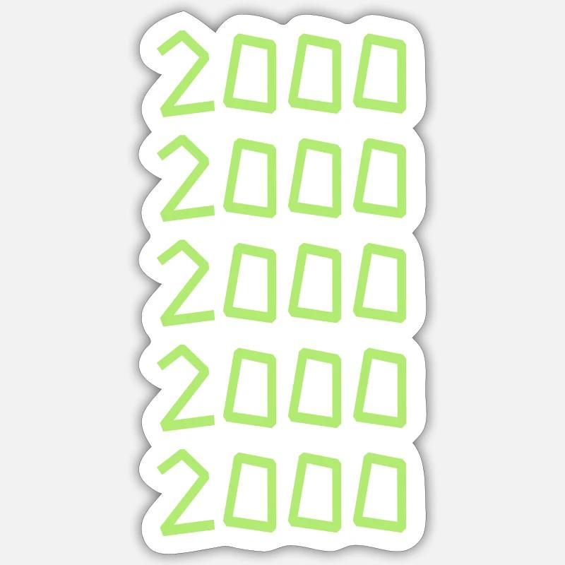 2000 - Sticker taille S (10 x 10 cm) - blanc mat