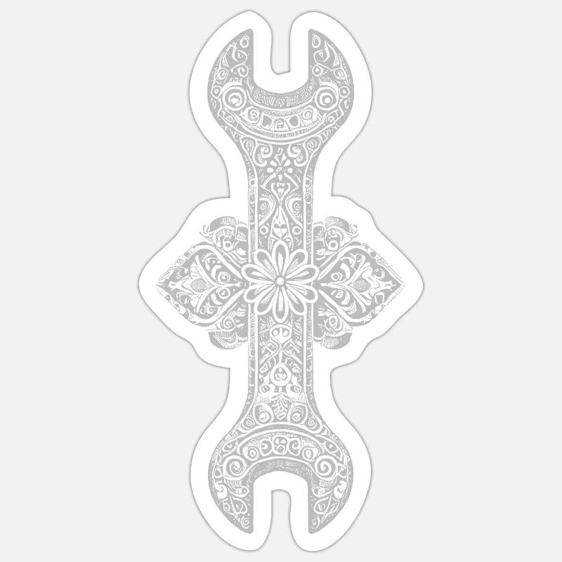 Open-end wrenches - Sticker size S (10 x 10 cm) - white matte