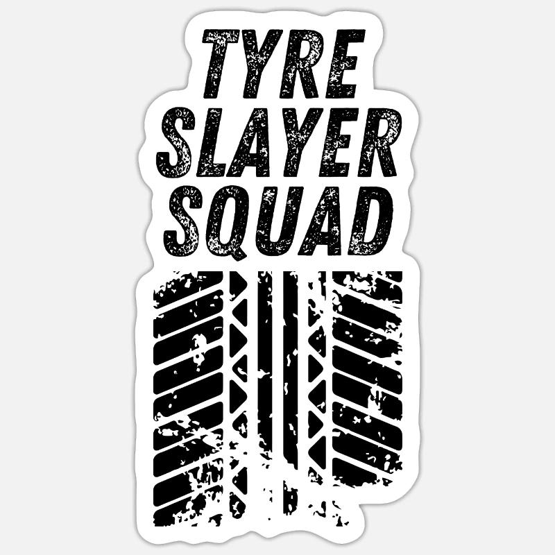 Reifentöter-Kader - Sticker Größe S (10 x 10 cm) - Mattweiß