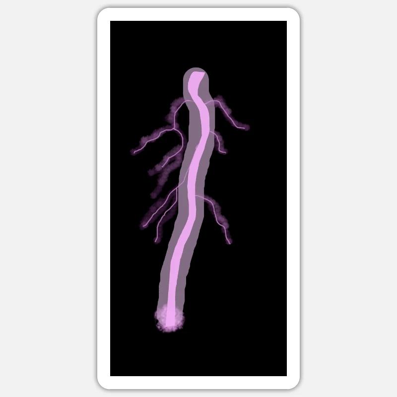 Foudre violette Sticker taille S (10 x 10 cm)