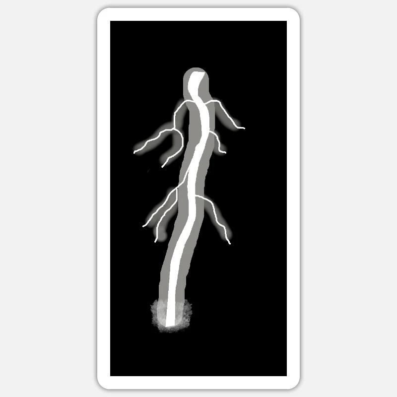 Foudre blanche - Sticker taille S (10 x 10 cm) - blanc mat