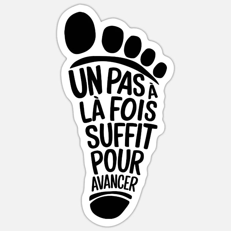Un pas à la fois suffit pour avancer - Sticker taille S (10 x 10 cm) - blanc mat