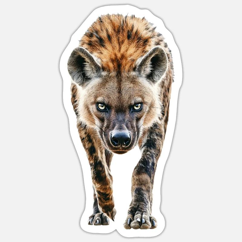 Hyäne - Sticker Größe S (10 x 10 cm) - Mattweiß