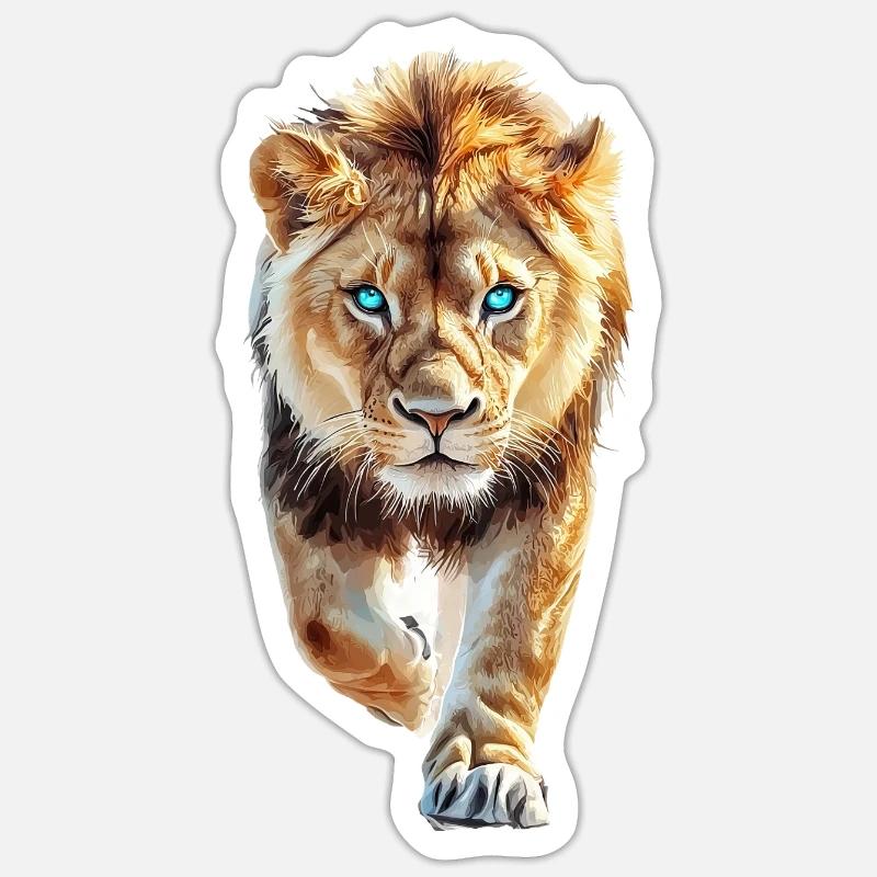 Löwe - Sticker Größe S (10 x 10 cm) - Mattweiß