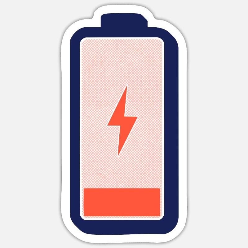 Battery Empty – Charge Me! - Sticker size S (10 x 10 cm) - white matte
