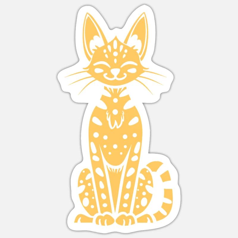 serval - Sticker taille S (10 x 10 cm) - blanc mat