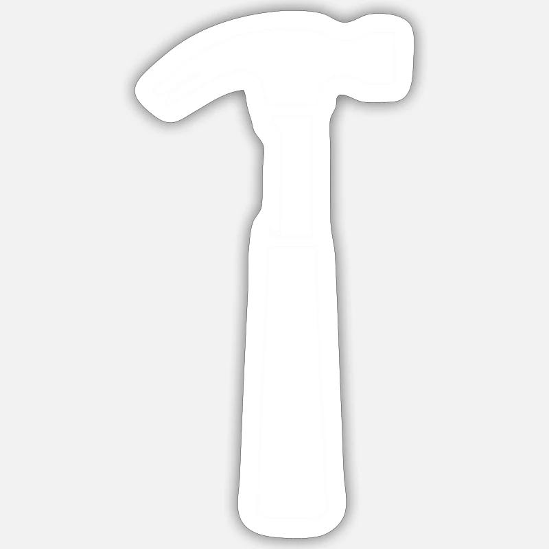 marteau - Sticker taille S (10 x 10 cm) - blanc mat