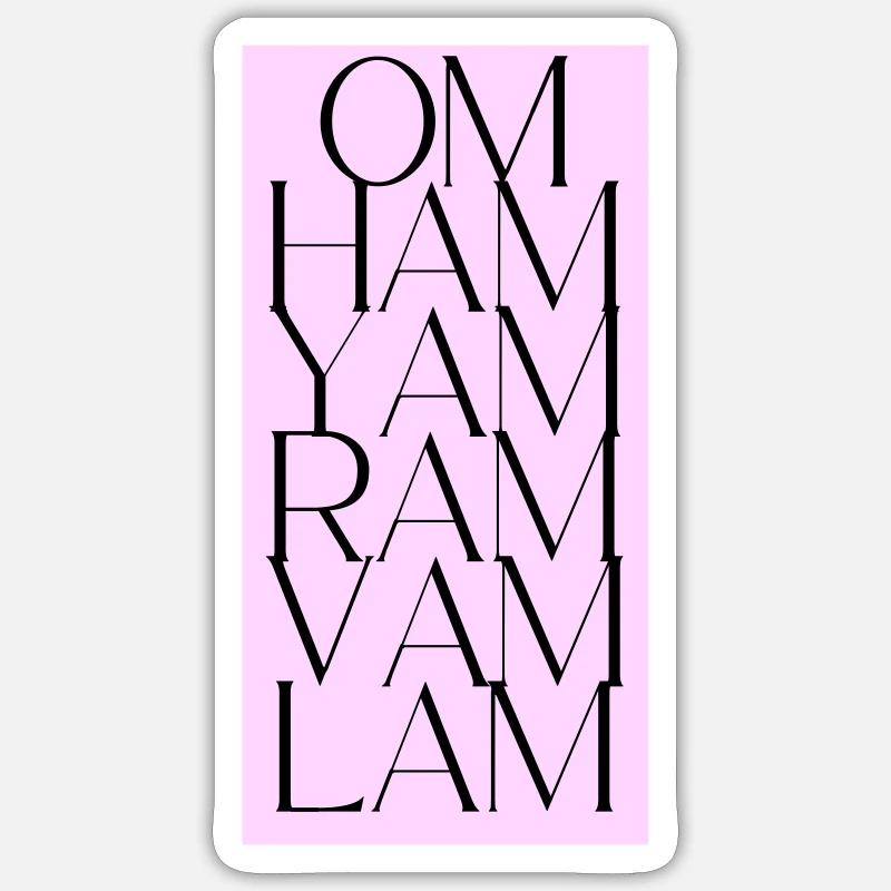 Bija Mantra Chakras - Sticker size S (10 x 10 cm) - white matte