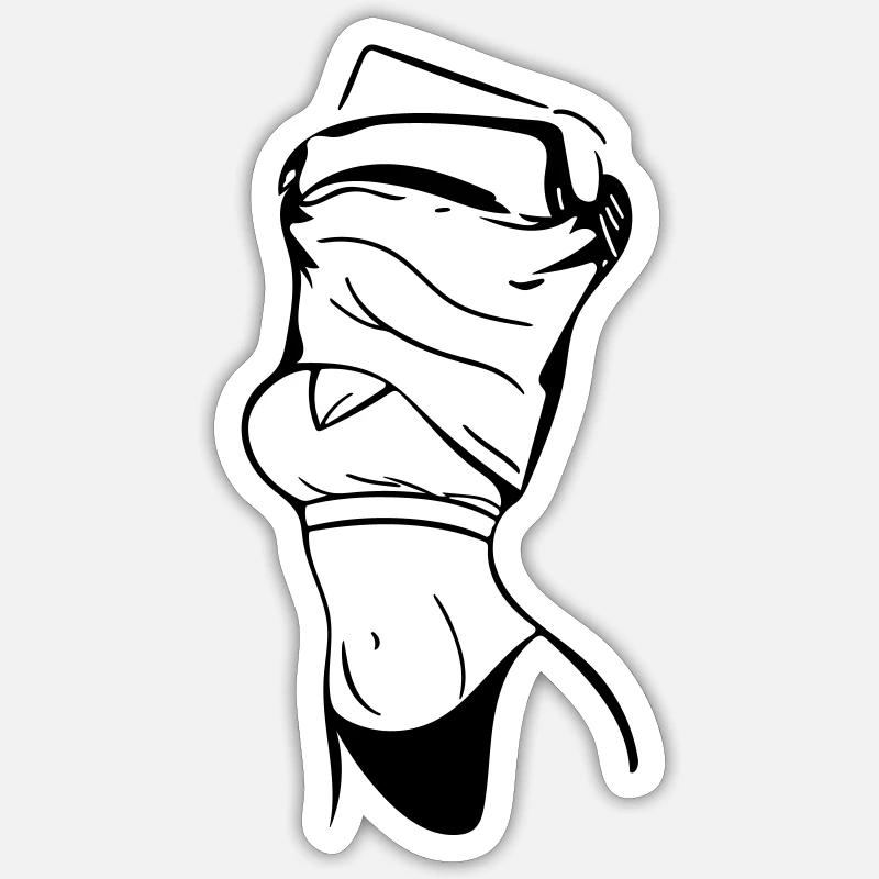 lady - Sticker size S (10 x 10 cm) - white matte