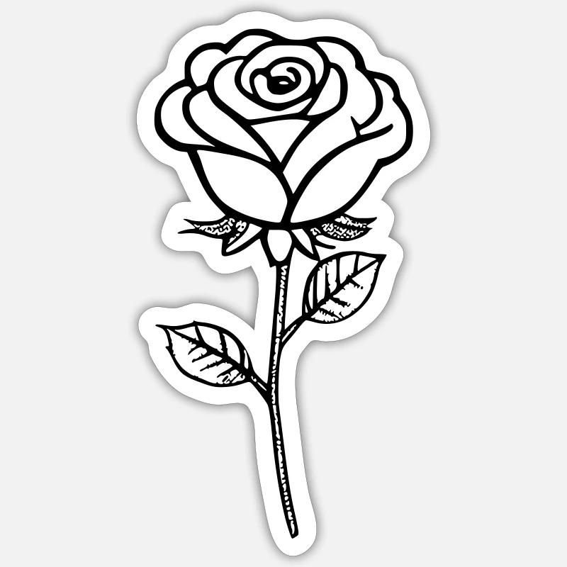 Rose comme graphique vectoriel Sticker taille S (10 x 10 cm)