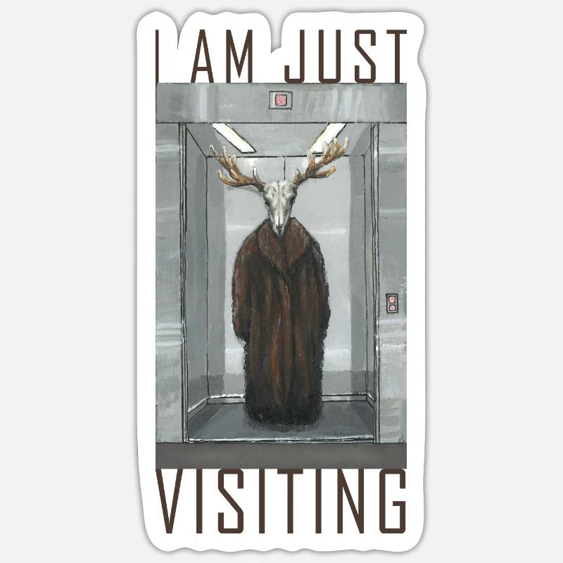 Juste une visite - Sticker taille S (10 x 10 cm) - blanc mat