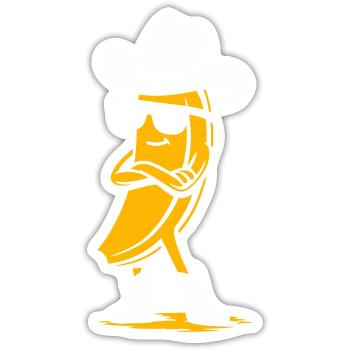 Cowboy Banana with Attitude - Sticker size S (10 x 10 cm) - white matte - Front