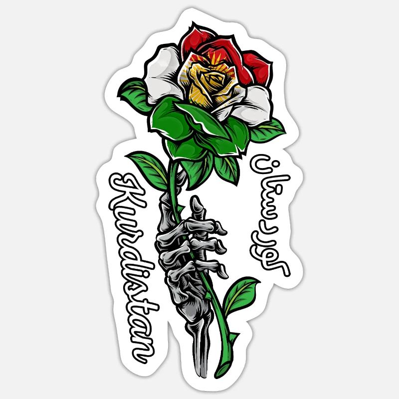 Kurdistan Flagge Bakur Bashur Rojava Rojhlt Newroz Sticker Größe S (10 x 10 cm)