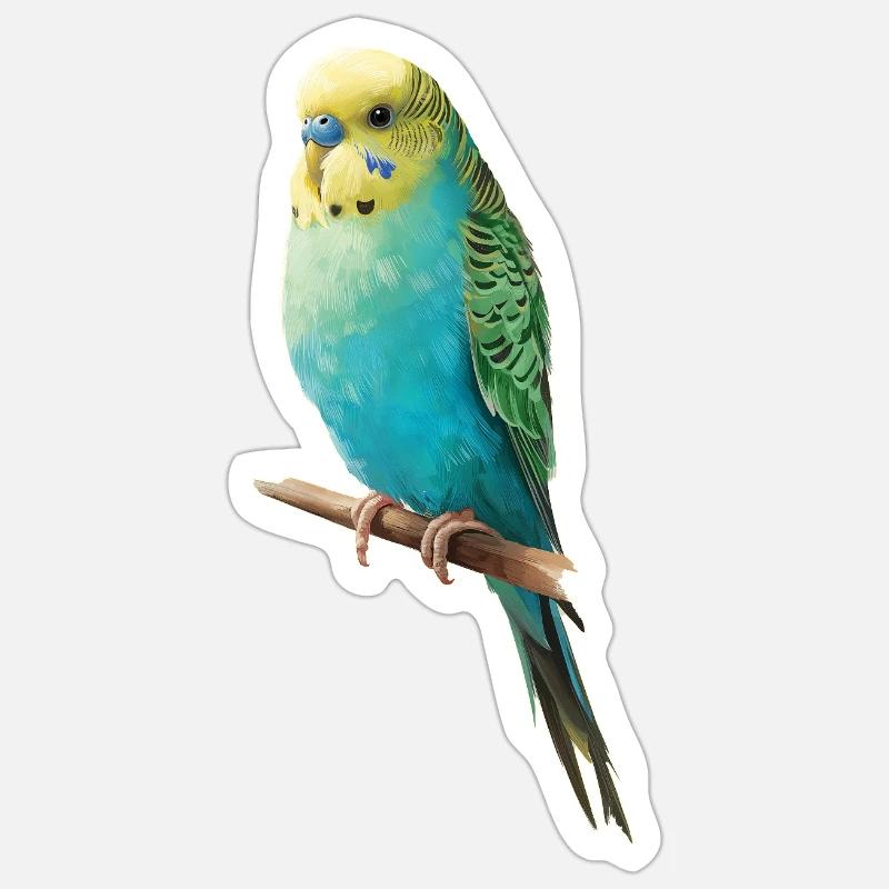 Budgerigar - Sticker size S (10 x 10 cm) - white matte