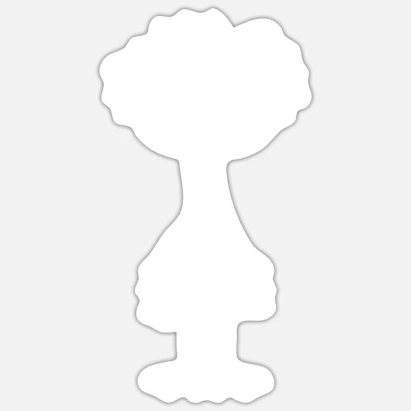 émeu - Sticker taille S (10 x 10 cm) - blanc mat