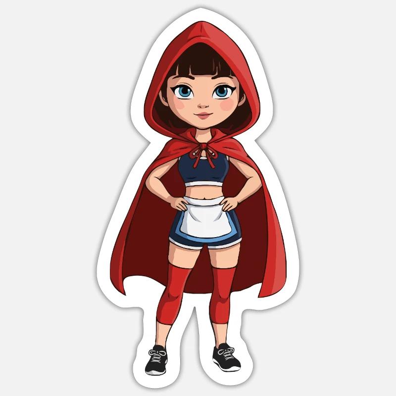 Rotkäppchen_hart Sticker Größe S (10 x 10 cm)