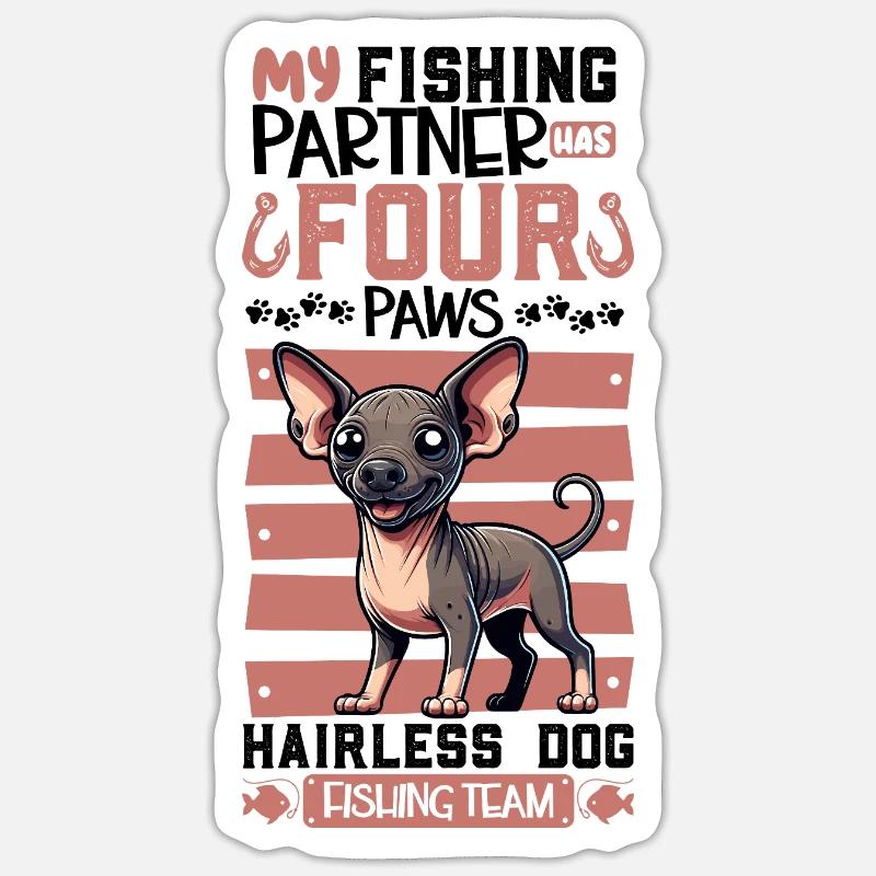 Pêche et Cocker Anglais - Sticker taille S (10 x 10 cm) - blanc mat