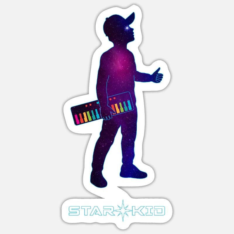 StarKid – Cosmic 80s Retro Design - Sticker size S (10 x 10 cm) - white matte