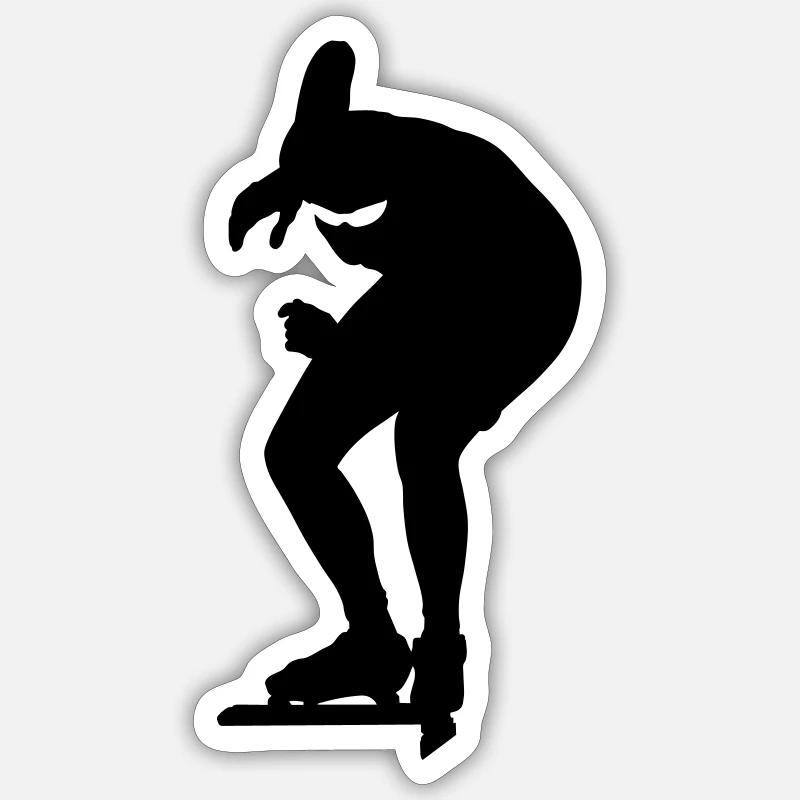 Patinage - Sticker taille S (10 x 10 cm) - blanc mat