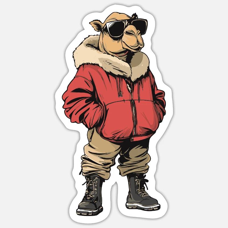 Camel Cool Winter - Sticker size S (10 x 10 cm) - white matte